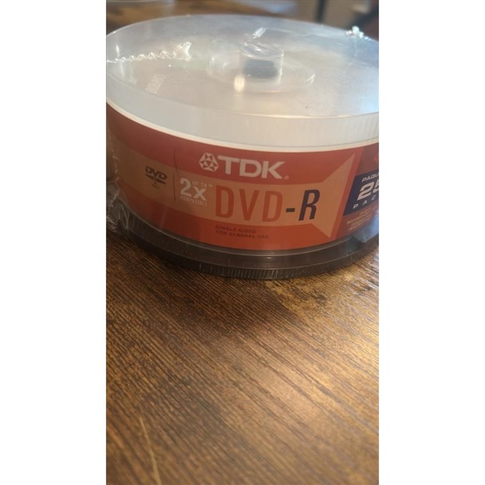 TDK DVD-R 4.7GB 120min 2x Recordable Media 25 Pack Spindle Sealed New - Picture 2 of 4
